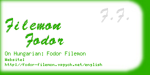 filemon fodor business card